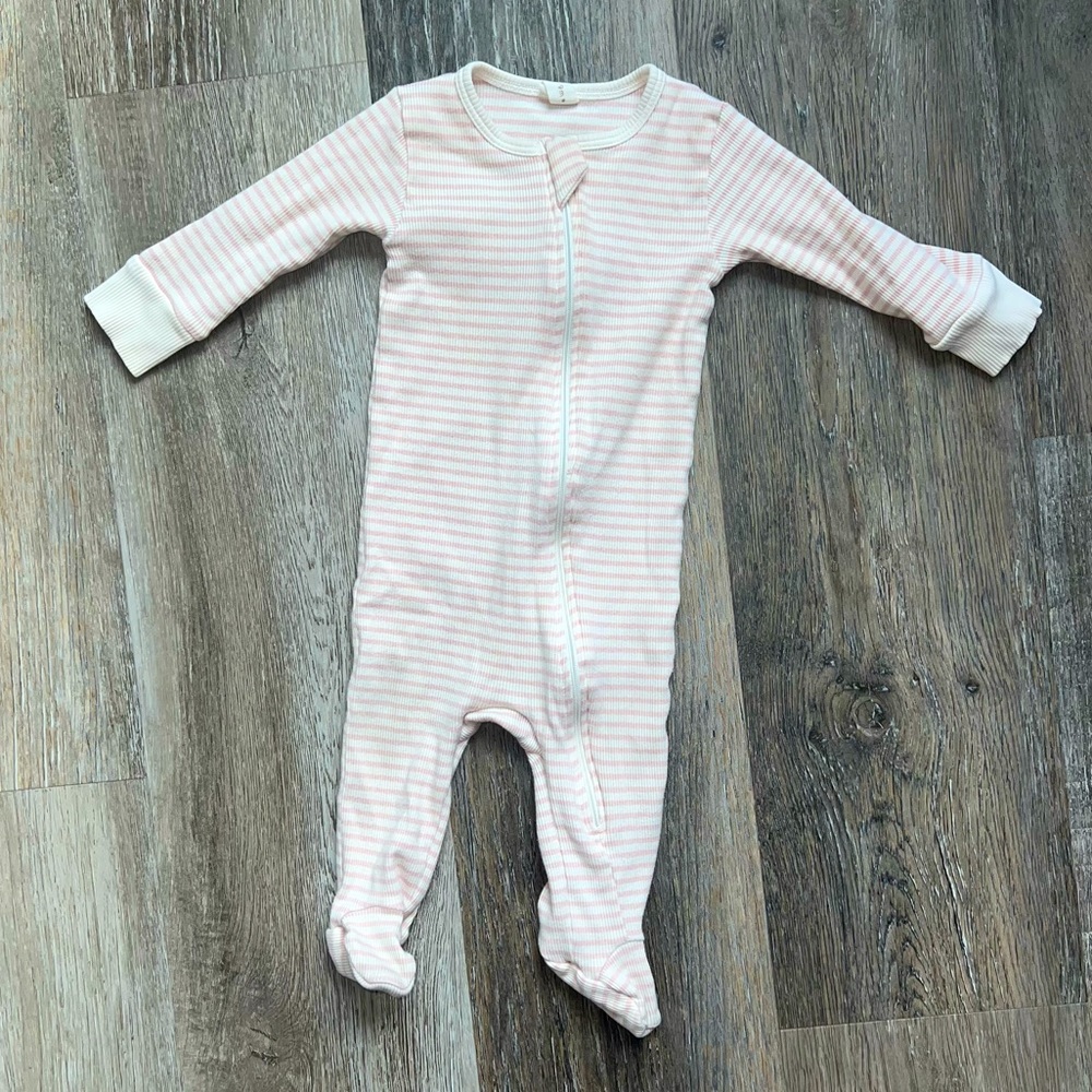 Tun Tun ribbed striped long sleeve footie